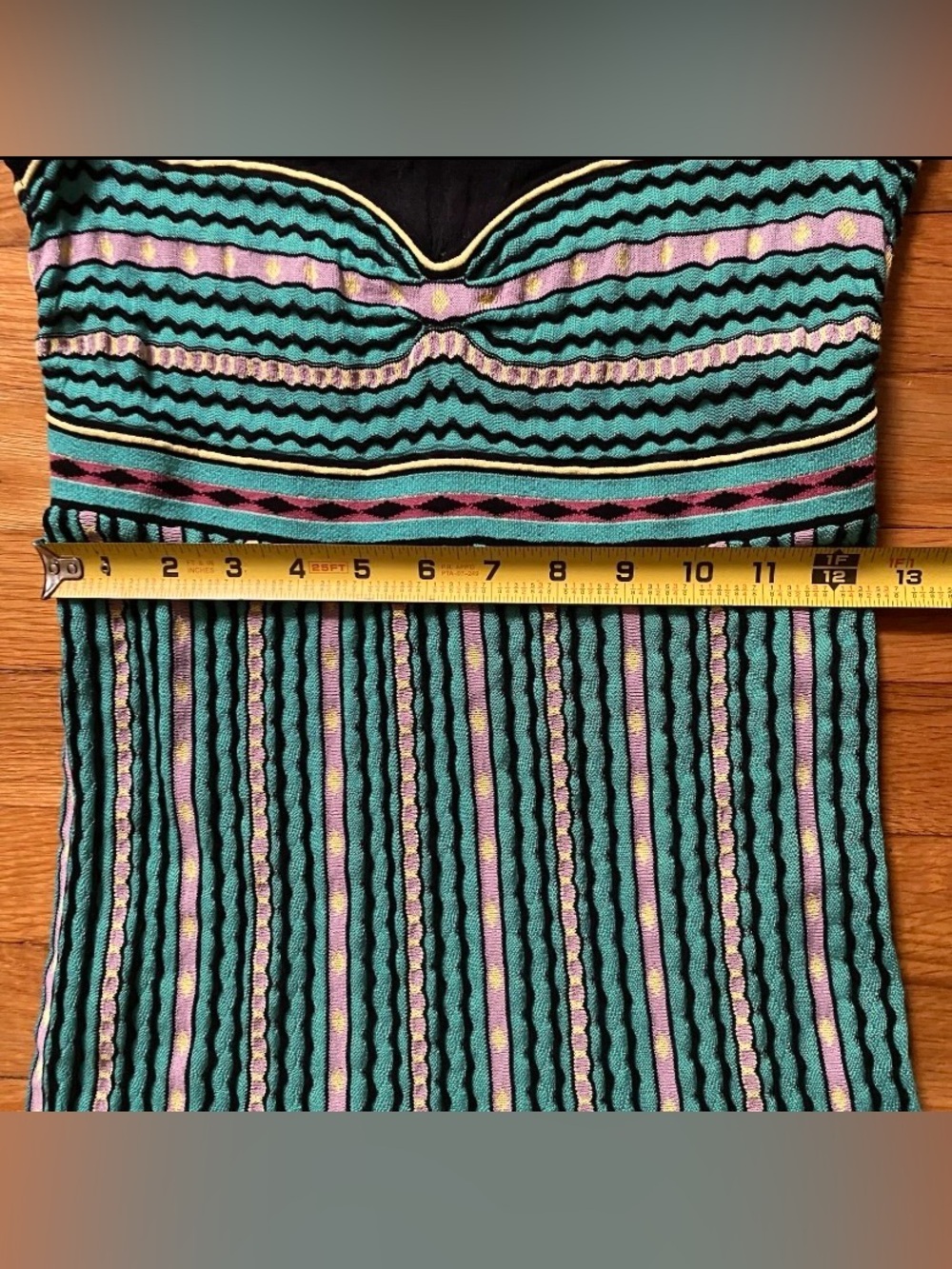 Missoni Sleeveless Teal & Black Patterned Midi Dress - Picture 7 of 11